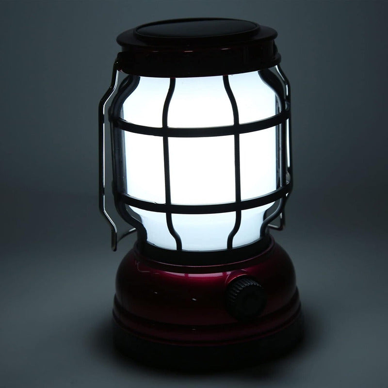 X2 Lampara Multifuncional Camping Recargable Energía Solar Rojo