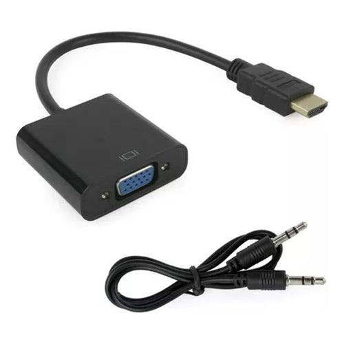 Adaptador Conversor De Video Hdmi A Vga + Cable Audio Stereo