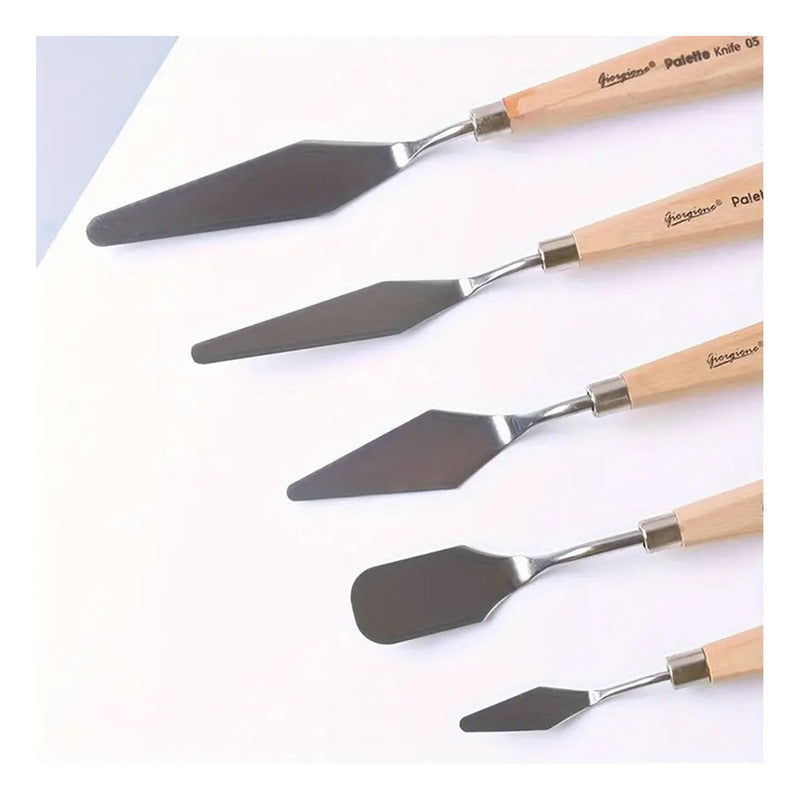 Set 5 Espatulas Mezcladoras Paletas Para Mezcla Pintura Madera