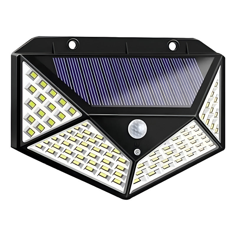 Lámpara Solar De 100 Led Con Sensor De Jardín, Impermeable, Color Negro
