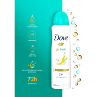 X3 Desodorante Dove Spray Aerosol Pera Aloe Vera 72h 150ml Pera