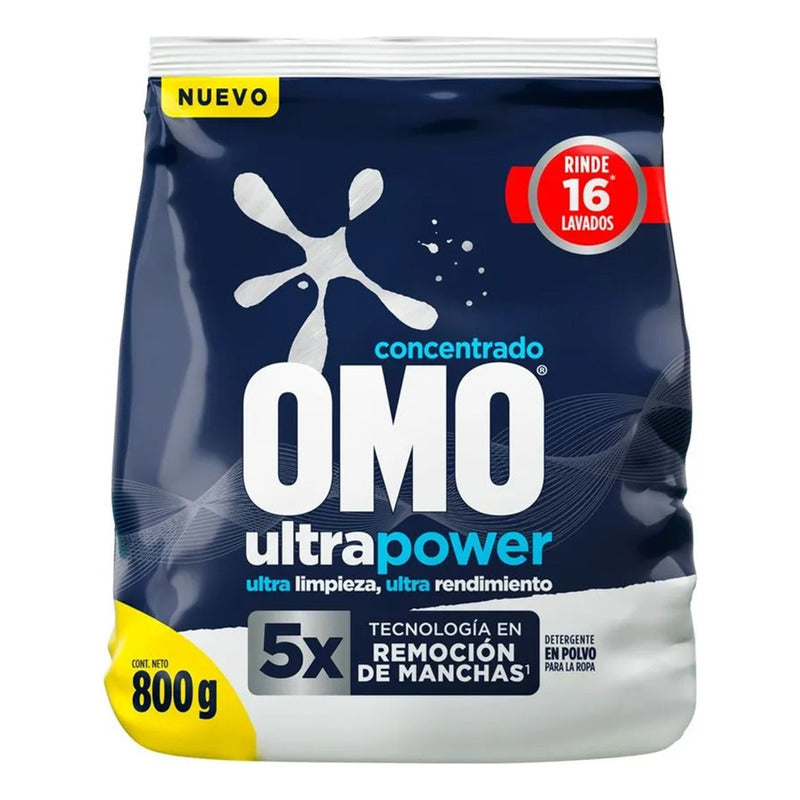 Detergente Omo Concentrado En Polvo Ultra Power 800g