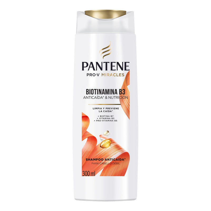 Shampoo Anticaída+ Pantene Biotinamina B3 Para Cabello Débil 300 Ml