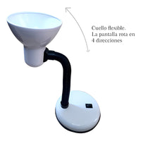 Lampara Escritorio Mesa Cuello Flexible Color De La Estructura Base Fija Blanca