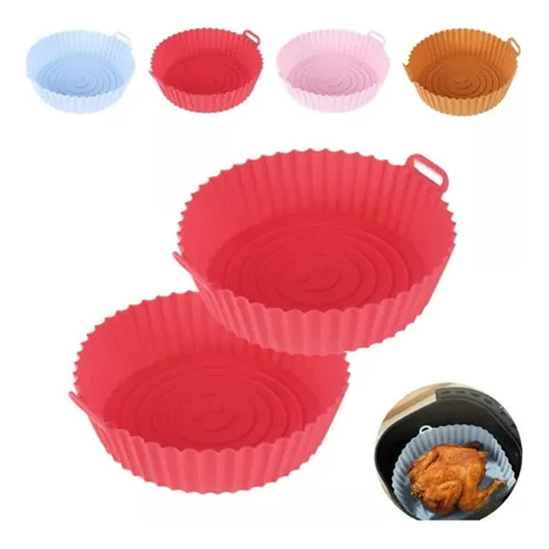 Pack X2 Bandeja Reutilizable Silicona Airfryer Freidora Aire