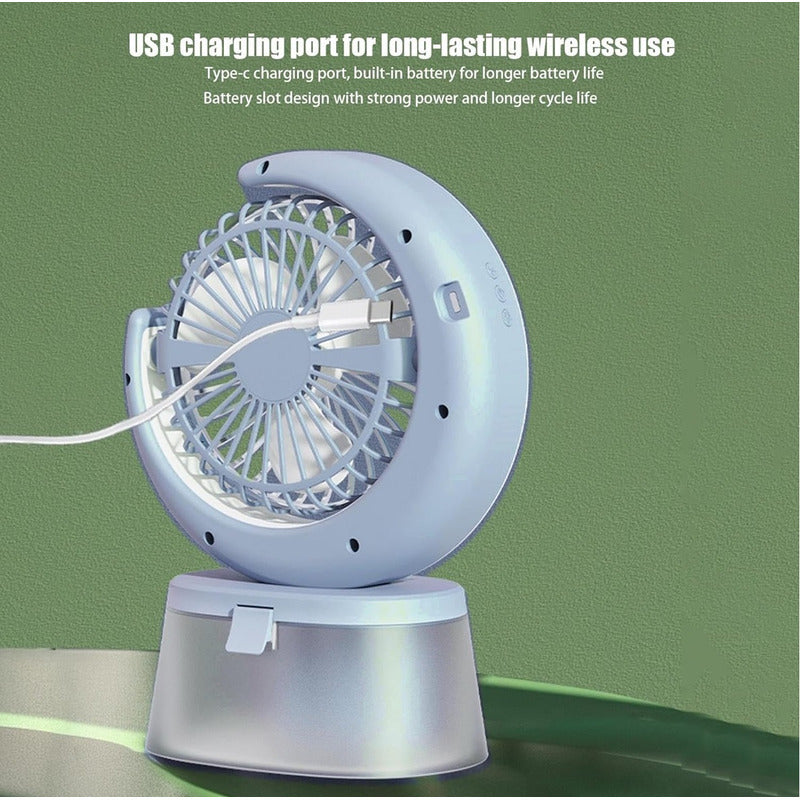 Ventilador Humidificador Portátil Ventilador Led  Usb Recarg