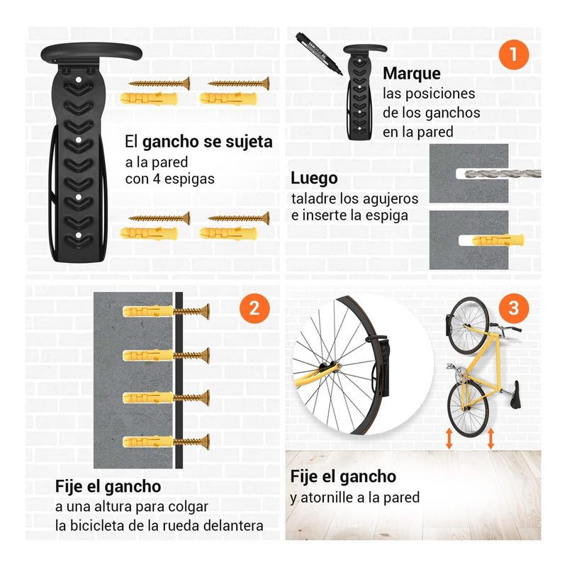 Porta Bicicleta Para Muro Pared Gancho Colgador Bicicleta