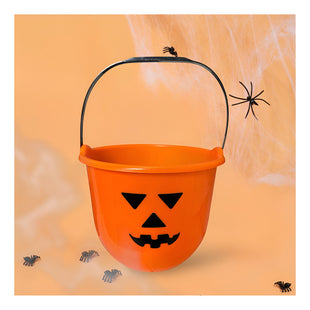 Cubo Calabaza Grande Dulces Halloween Balde Calabaza