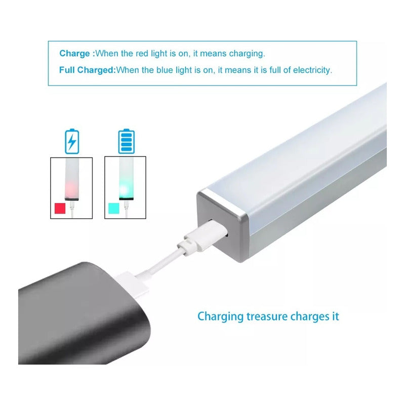 X4 Luz Barra Led 20cm Sensor Movimiento Ahorro Energia Hogar Blanco