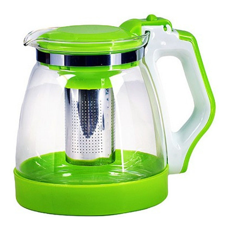Tetera Jarra De Vidrio Con Filtro Metálico Té Café 2000ml
