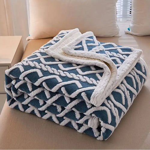 Frazada Sherpa Texturizada Diseño Premium Polar 160x220cm