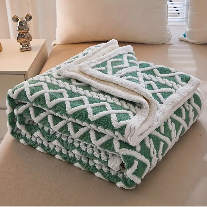 Frazada Sherpa Texturizada Diseño Premium Polar 160x220cm