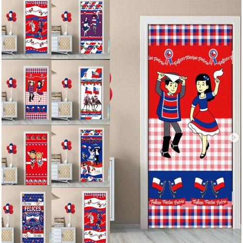 Funda De Puerta Decoración Fechas Patrias 100x210cm M1