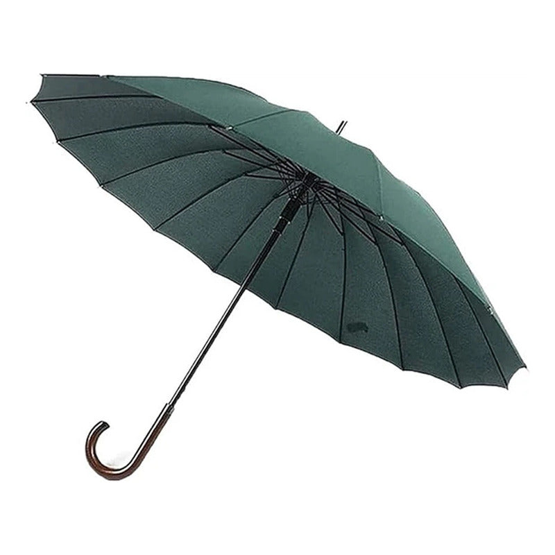 X2 Paraguas Automático Mango Curvo 16 Varillas Resistente