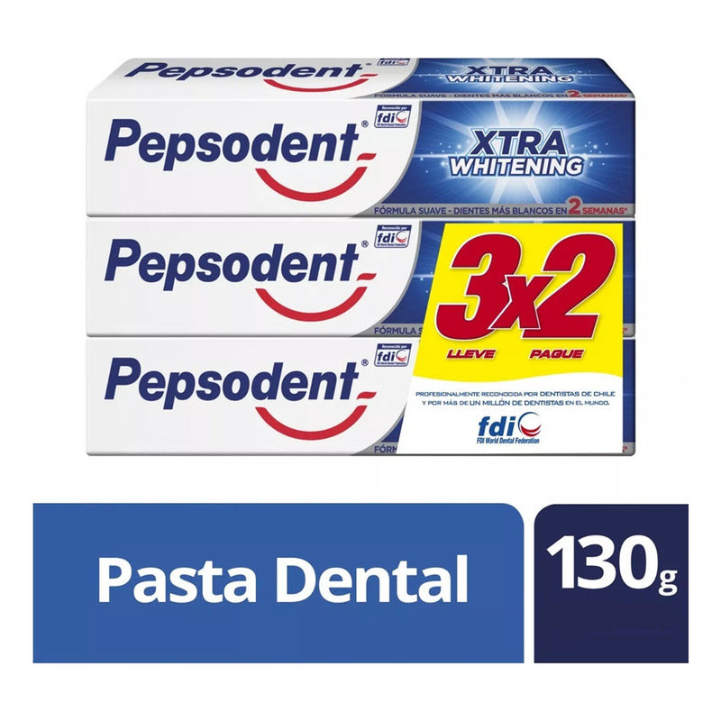 Pack X6 Pepsodent Pasta Dental Xtra Whitening 130g C/u