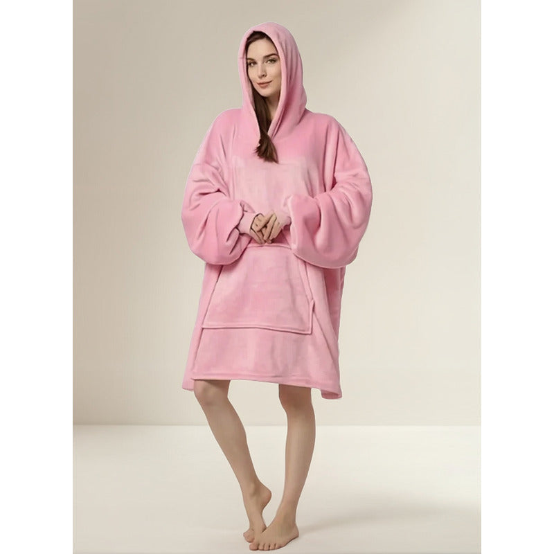 Pack X2 Polerones Sherpa Con Capucha Poleron Chiporro Huggle Hoodie Pijama Invierno Polar M&a Store