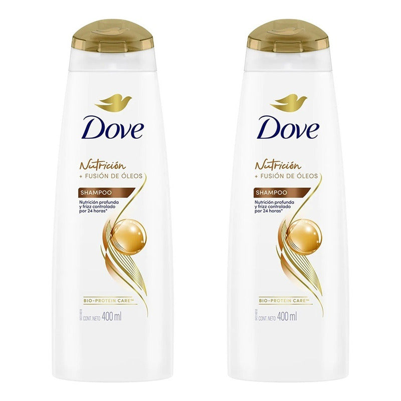 X2 Shampoo Dove Nutrición Profunda 400ml Fusión De Oleos