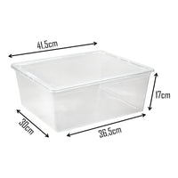 X2 Caja Organizadora Apilable Reyplast Modubox 19 L Con Tapa Color Transparente Lisa