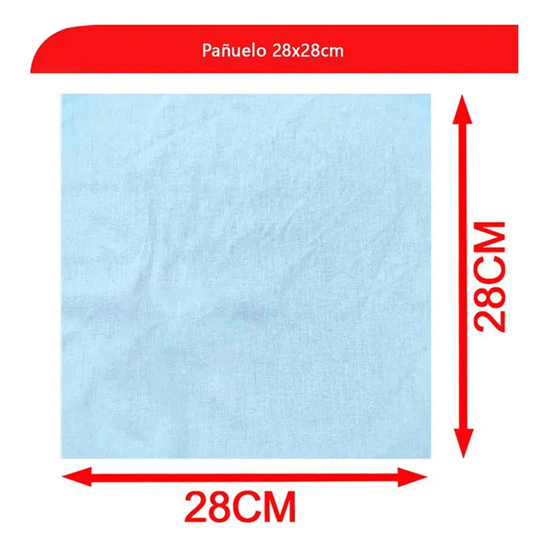 Pañuelo Blanco Cuadrado 28x28  Fiestas Patrias Cueca Chile Blanco Liso Estándar