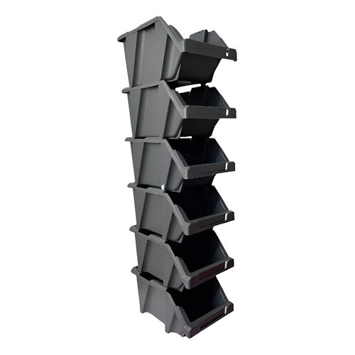 Pack 6 Organizador Apilables Gris Gaveta Etiquetable #10