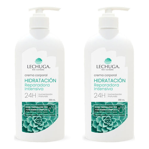 Pack X2 Crema Corporal Lechuga 350ml Hidratación Reparadora Neutra