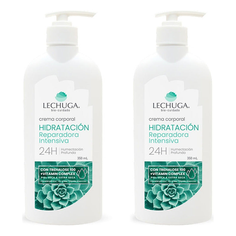 Pack X2 Crema Corporal Lechuga 350ml Hidratación Reparadora Neutra