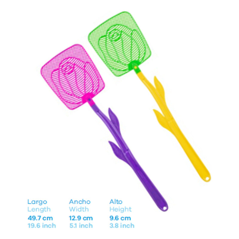 Pack 12 Raqueta Mata Mosca Zancudo Insecto Plástico Reyplast Azar
