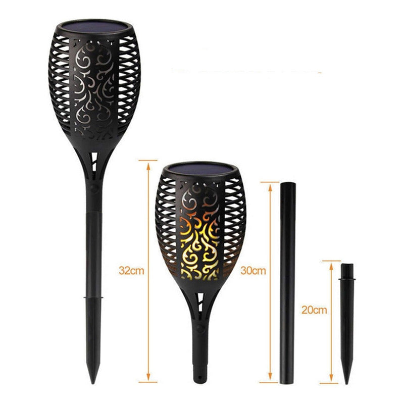Estaca Luz Solar Led Antorcha Jardín Lampara Cálido Luz Led