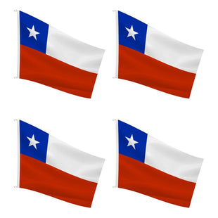 X4 Bandera Premium Chile Chilena Bordada Reforzada 90x 60 Cm Bandera Chile