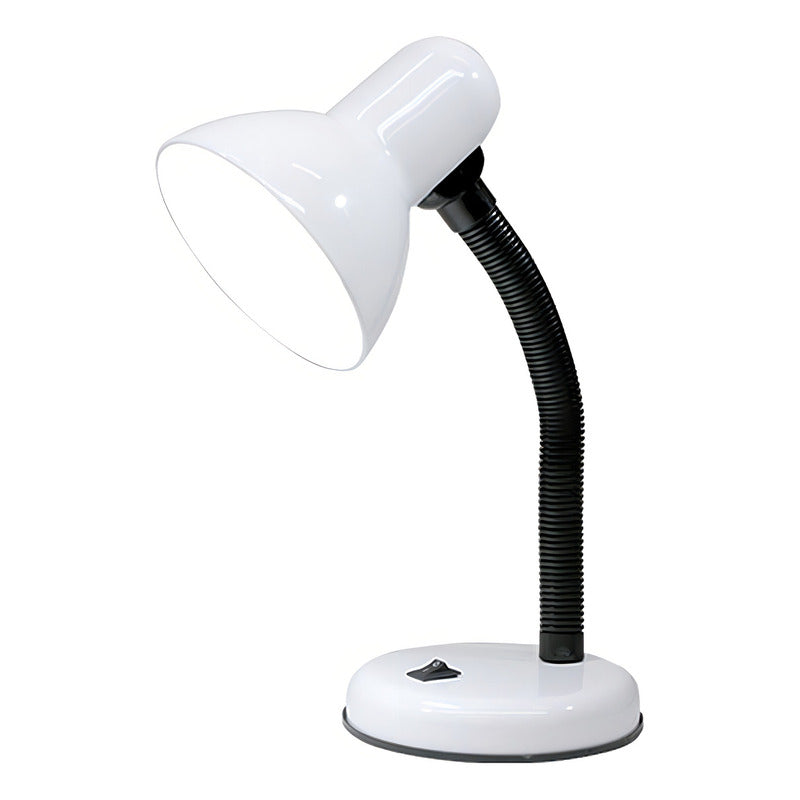 Lámpara Escritorio Cuello Flexible Blanca E27 M&a Blanco