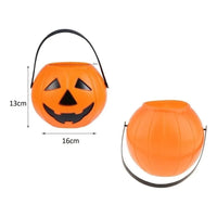 Calabaza Para Dulces Halloween Cubo De Plastico Caramelos - - Naranja