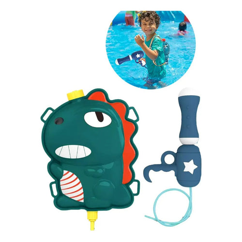 Pistola Agua Con Mochila Lanza Agua Juguetes Verano Piscina. Verde
