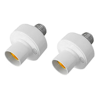 X2 Soquete Adaptador Soporte Ampolletas Sensor Movimiento Blanco