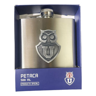 Petaca Equipo Futbol Univ U De Chile Acero Inoxidable 500 Ml