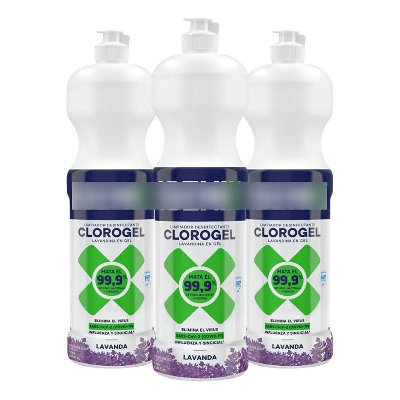 Pack X3 Limpiador Cloro Gel Igenix Lavanda 900ml