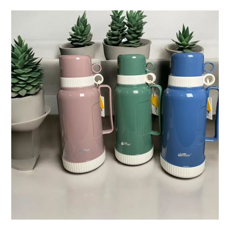 Termo Grande 1 Litro 2 Tazas Agua Caliente Fría Café Té