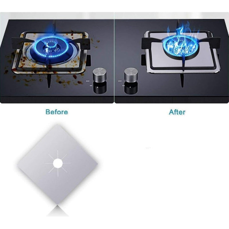 24  Laminas Protector Estufa Cocina Papel Aluminio Cubierta