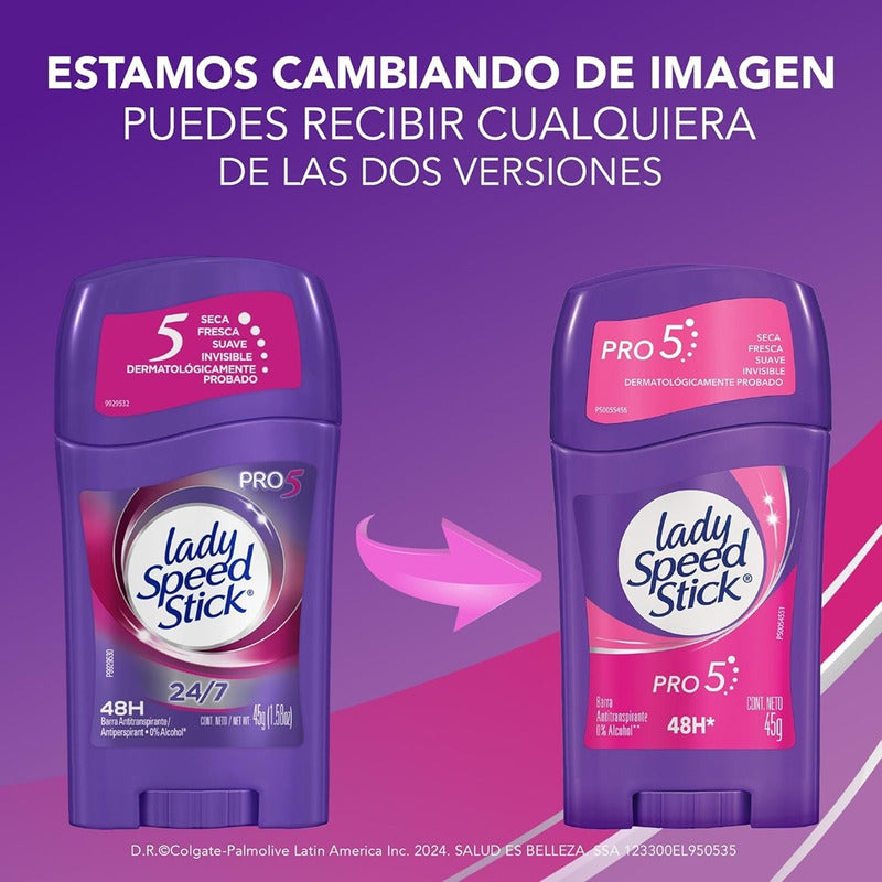 X3 Desodorante Barra Lady Speed Stick Antitranspirant Pro 5 Floral Frutal