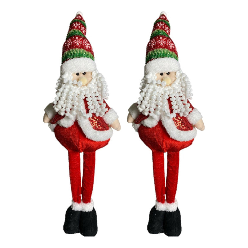 Pack 2 Monos Patas Largas Adorno Navidad Decoración Pascuero