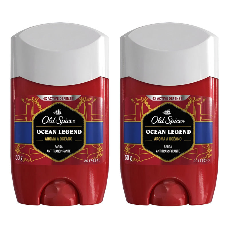 X2 Desodorante Barra Old Spice Ocean Legend 50g Aroma Océano Océano