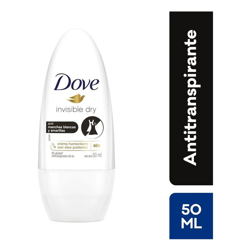 Desodorante Dove Roll On Invisible Dry 50ml Anti Manchas 48h