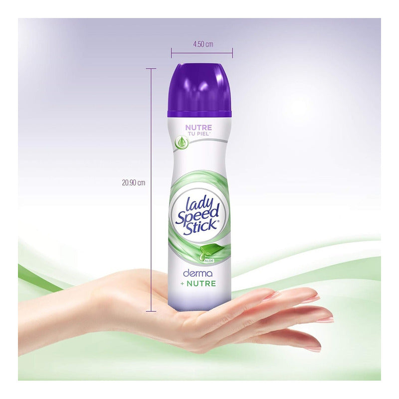 X3 Desodorante Aerosol Lady Speed Stick Aloe Derma Nutre 48h Aloe Vera
