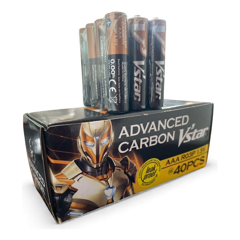 Pack Caja 40 Pilas Triple Aaa  1.5 V.