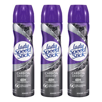 X3 Desodorante Aerosol Lady Speed Stick Carbon Absorb 48h Carbon Absorb