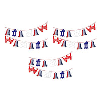 X3 Guirnalda Fiestas Patrias 2.2 Metros Feliz 18 Decoración Rojo