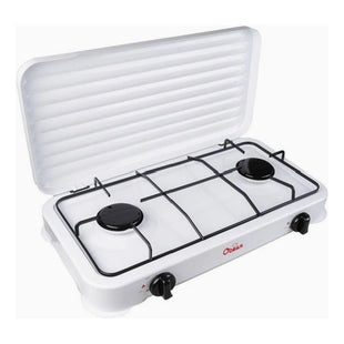 Cocina Gas Encimera 2 Quemadores Tapa Repisa Blanca Cocina
