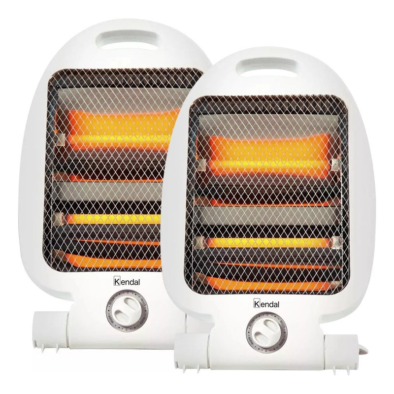 X2 Calefactor Cuarzo Kendal Eléctrico Estufa Calentador Blanco