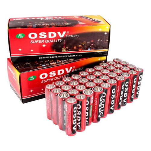 Pack Caja 40 Pilas Doble Aa  1.5 Voltios.