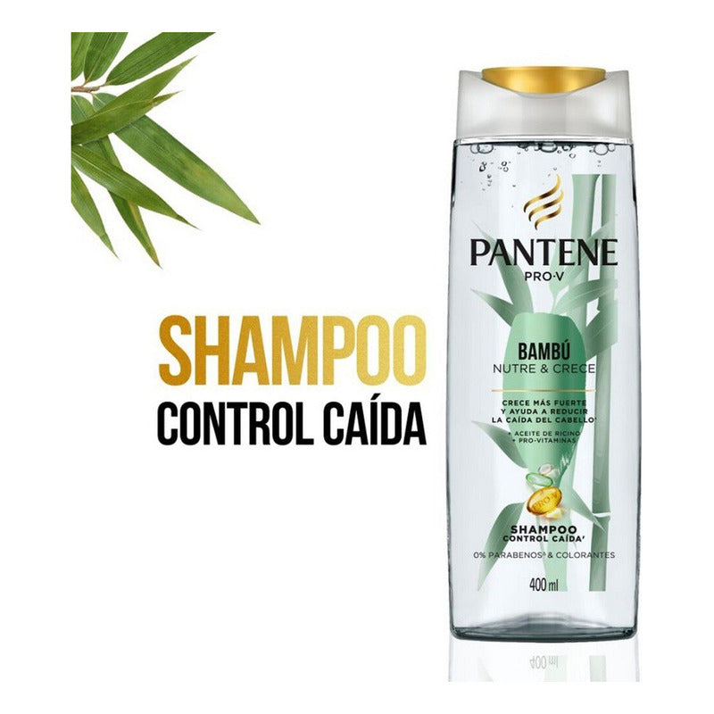 X2 Shampoo Pantene 400ml Bambú Nutre & Crece Control Caída