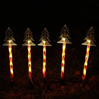 Set X10 Estacas Navidad Luces Navideñas Led Solar Decoración